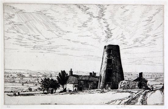 Edgar Holloway (1914-2008) Haxey Mill, Lincolnshire, 1933, 149 x 235mm.